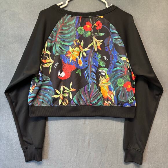 Nike Damask Cropped Sweatshirt Crewneck Floral Hawaiian Skater Athletic Large - Picture 9 of 10
